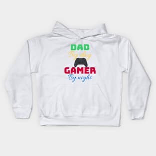 Dad by day Gaer by night Kids Hoodie